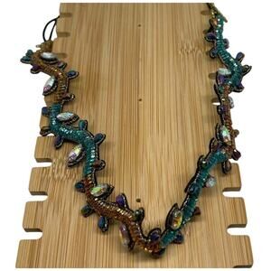 Pink Pewter Christmas Lights Necklace Holidays Elegant Xmas Chic Fashion Stylish